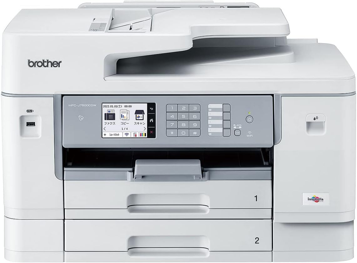 動作 済 取説 本体のみ ブラザー A3インクジェット複合機 大容量ファーストタンク Wi-Fi FAX 自動両面 両面スキャン 2段トレイ 30万ページ耐久 MFC-J7500CDW