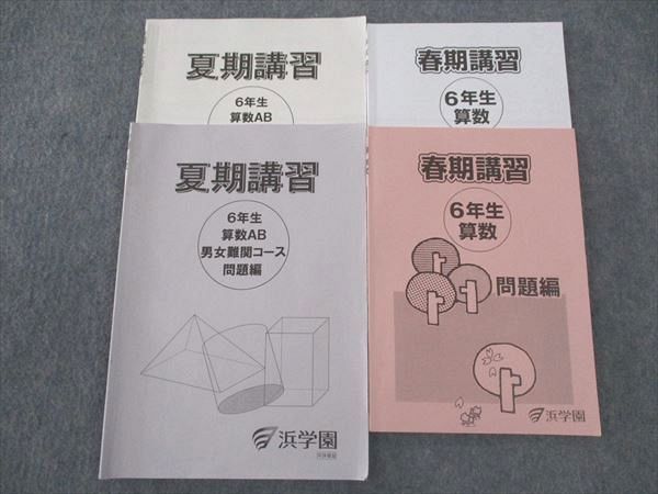 浜学園　6年 浜学園 小6年 春期/夏期講習 算数AB男女難関コース 算数 2023 計2冊