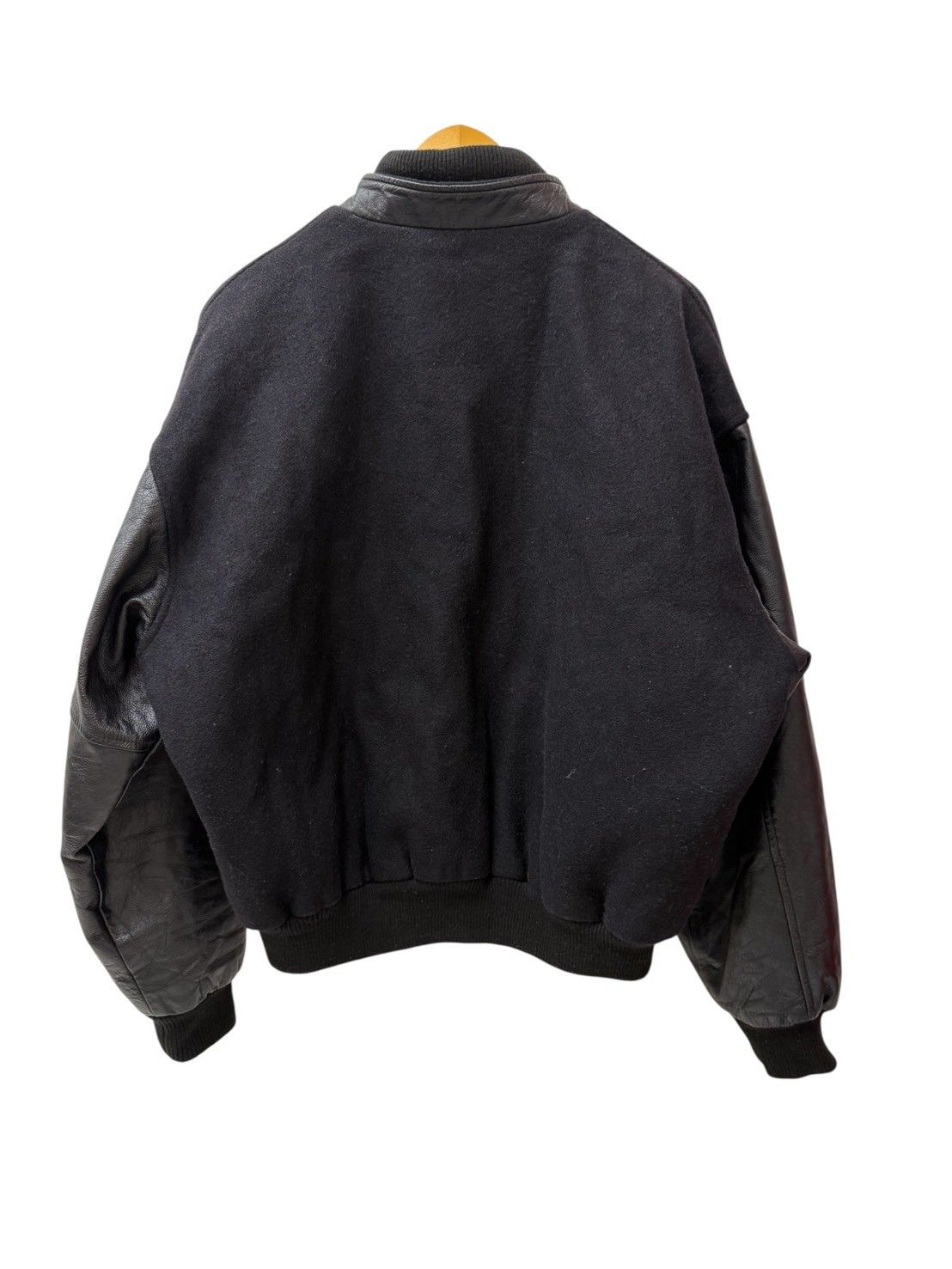 23区 定価4.8万✨ラム レザー × メルトン ウール コンビ  スタジャン SUMAC ウールスタジャン レザー切替デザイン 裏キルティング