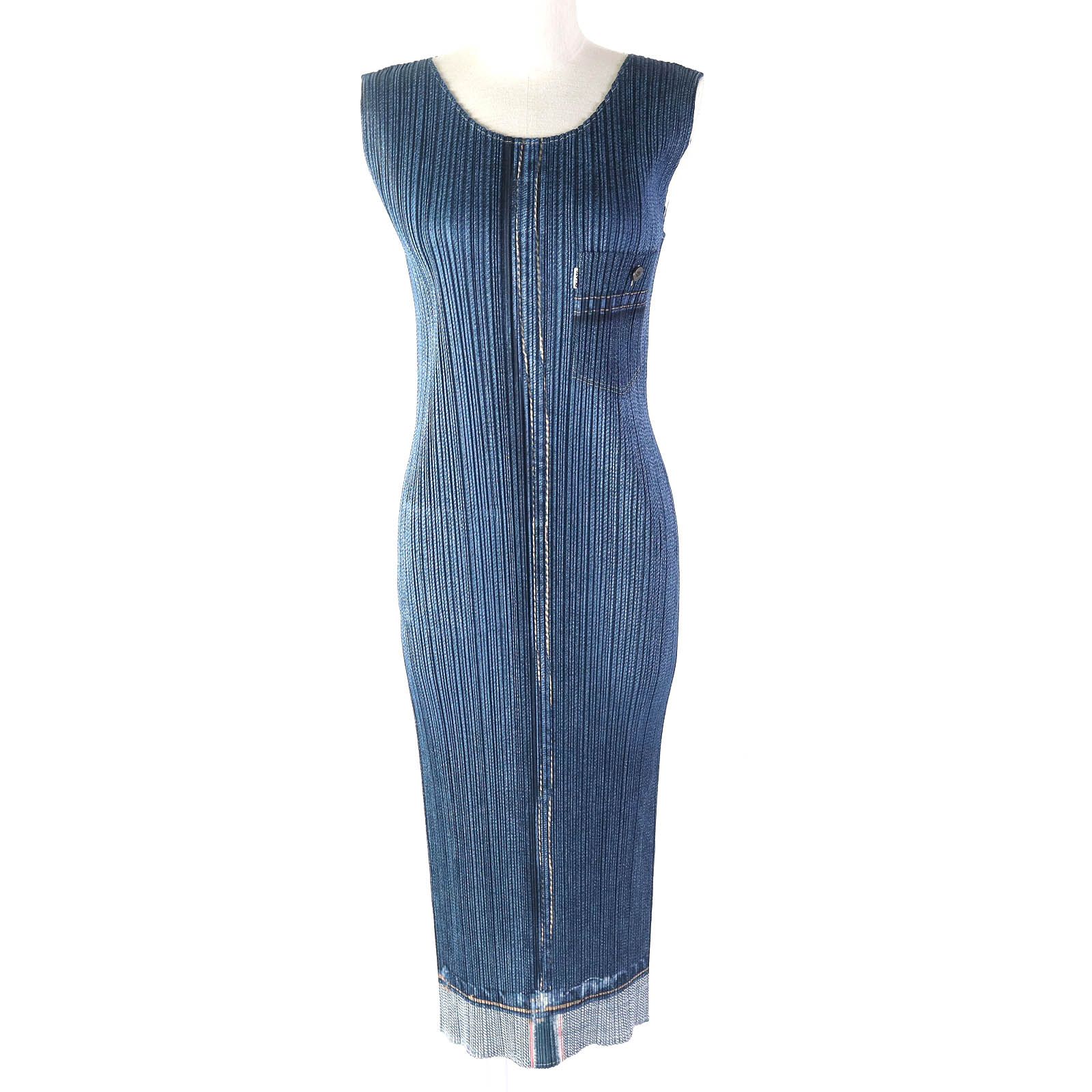 イッセイミヤケプリーツワンピースエメラルドグリーンひざ丈 プリーツ