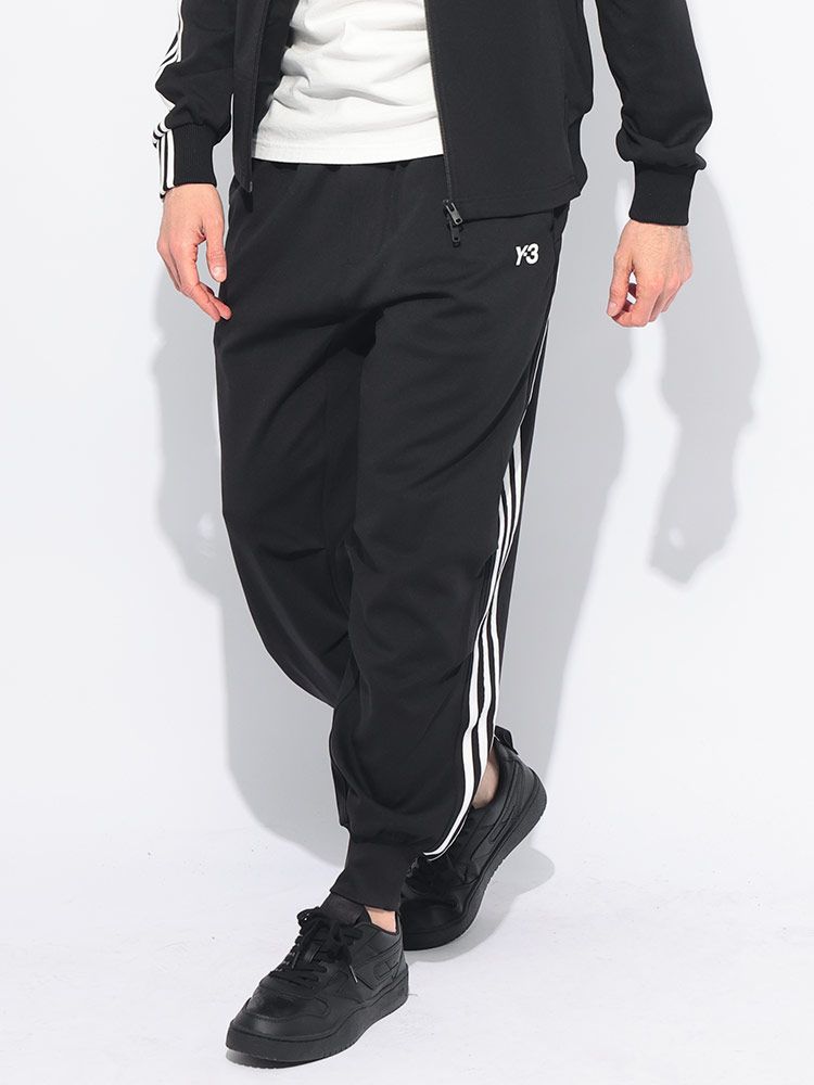 Y-3リブイージーパンツSサイズ黒 ワイスリー Y-3 (ワイスリー) ロゴ スリーストライプ カフ パンツ Y3JN7034