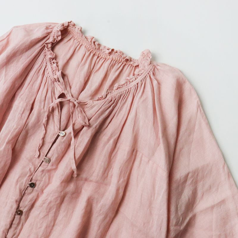 2023SS ネストローブ nest Robe リネン Vネックフリルブラウス