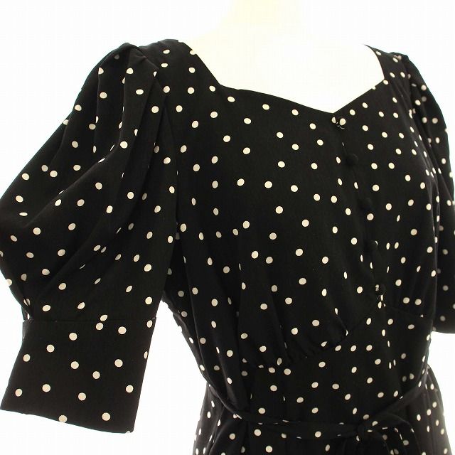 新品タグ付⭐️ ジャスグリッティ リュクス 高級ワンピース　黒 ブラック リボン ジャスグリッティー JUSGLITTY レースワンピース （黒） -靴