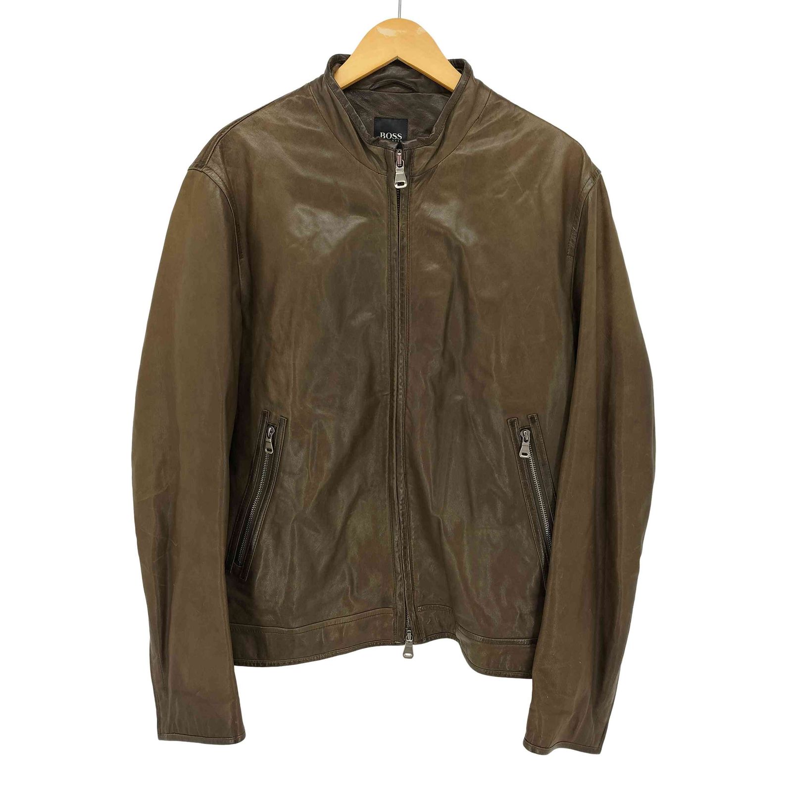 ボスヒューゴボス BOSS HUGO BOSS ラムレザー シングル