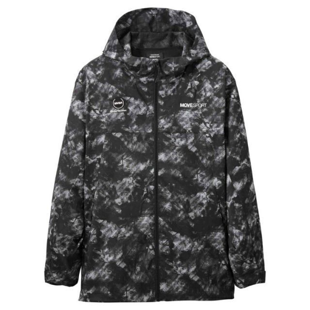 DESCENTE デサント 総柄グラフィック バックロゴ フルジップフーディー ブラック XAサイズ DMMVJC12 BK | スポーツ ウエア 服 衣類 機能性 トップス 長袖 ロングスリーブ パーカー ストレッチ性 撥