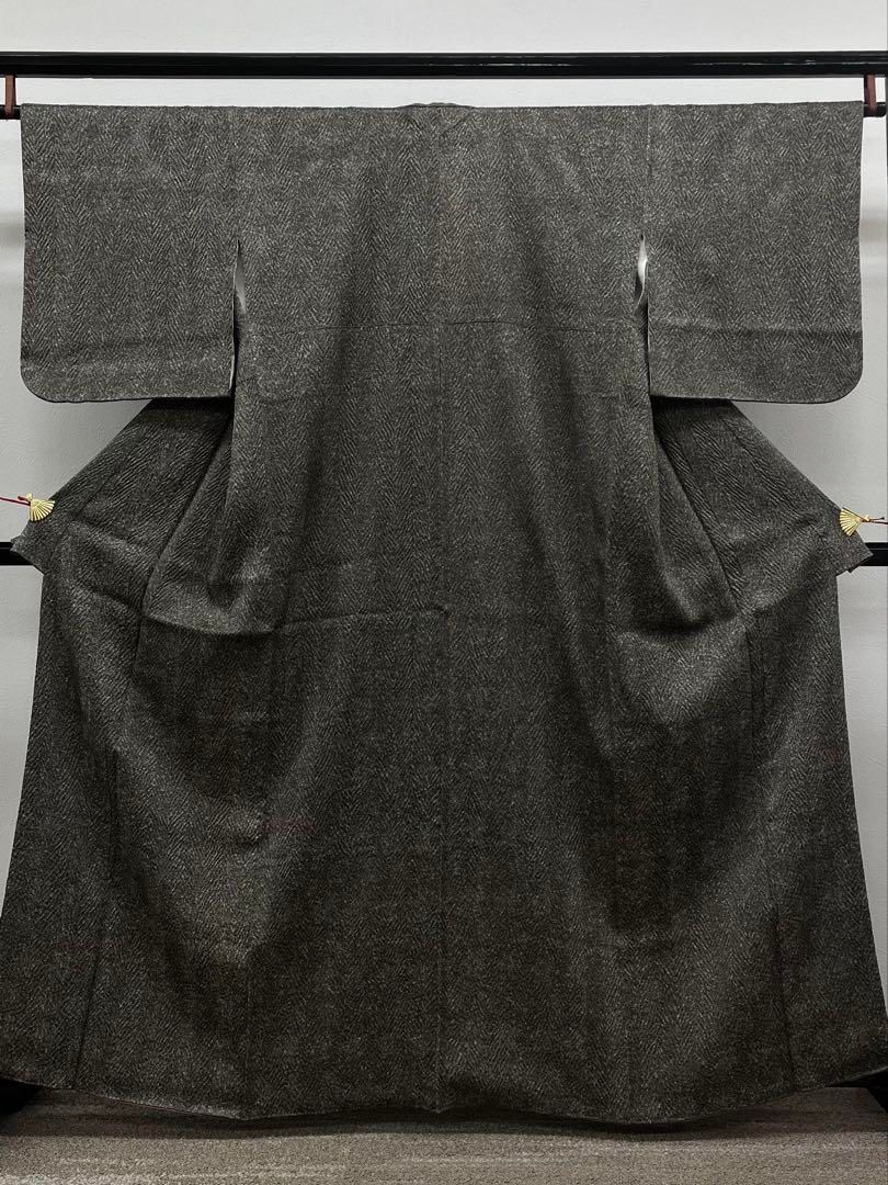 藤娘きぬたや 杢目絞り 小紋 正絹 パールトーン加工済