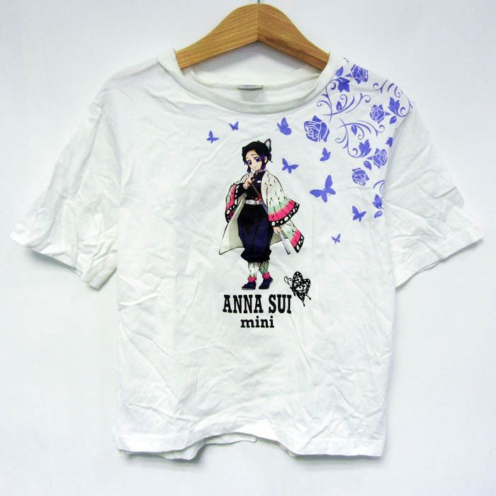 アナスイ 半袖Ｔシャツ トップス 胡蝶しのぶ 鬼滅の刃コラボ キッズ 女の子用 Mサイズ ホワイト ANNA SUI 【中古】