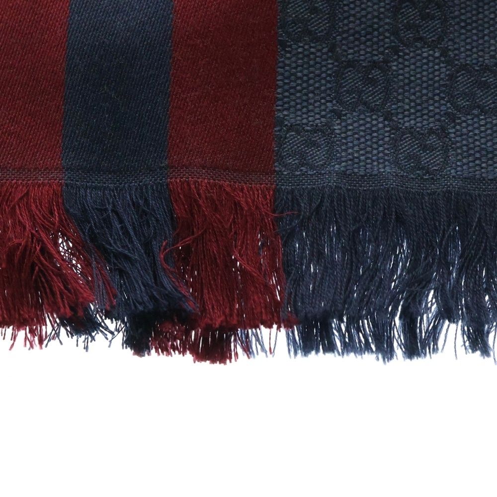 GUCCI グッチ ストール マフラー ブルー ウール 147351