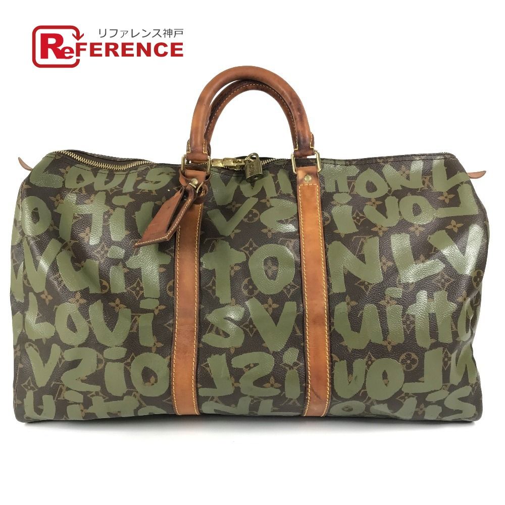 LOUIS VUITTON ルイヴィトン ボストンバッグ キーポル50 M92196 モノグラムグラフィティキャンバス カーキ