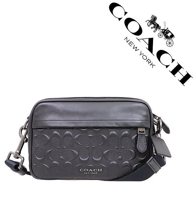 【セール中】COACH コーチバッグ ショルダーバッグ F50713 ブラック グラハム デボスド シグネチャー レザー クロスボディー アウトレット品 保存袋付属 新品未使用