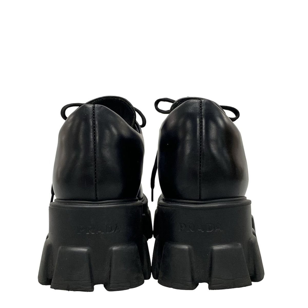 PRADA(プラダ) ローファー 38 レディース モノリス ブラッシュド