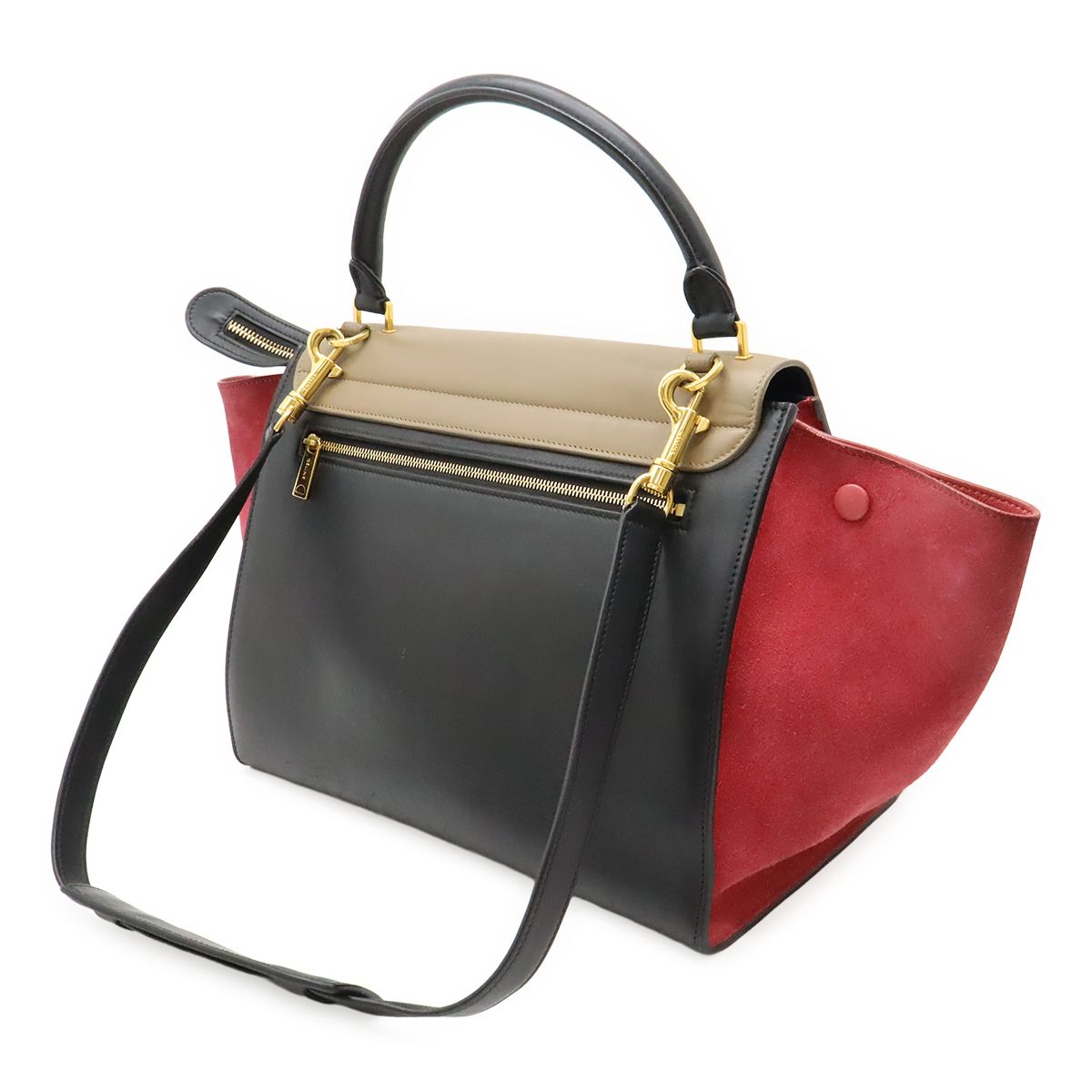 美品✨CELINE セリーヌ　トラペーズ　ハンドバッグ　ショルダー　ブラック セリーヌ CELINE トラペーズ ブラックSV金具 カーフ レディース