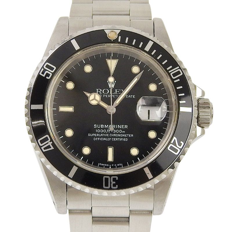 ロレックス ROLEX サブマリーナ デイト メンズ 自動巻き 腕時計 SS ブラック文字盤 N番 1991年 16610 中古 新入荷 RO0278