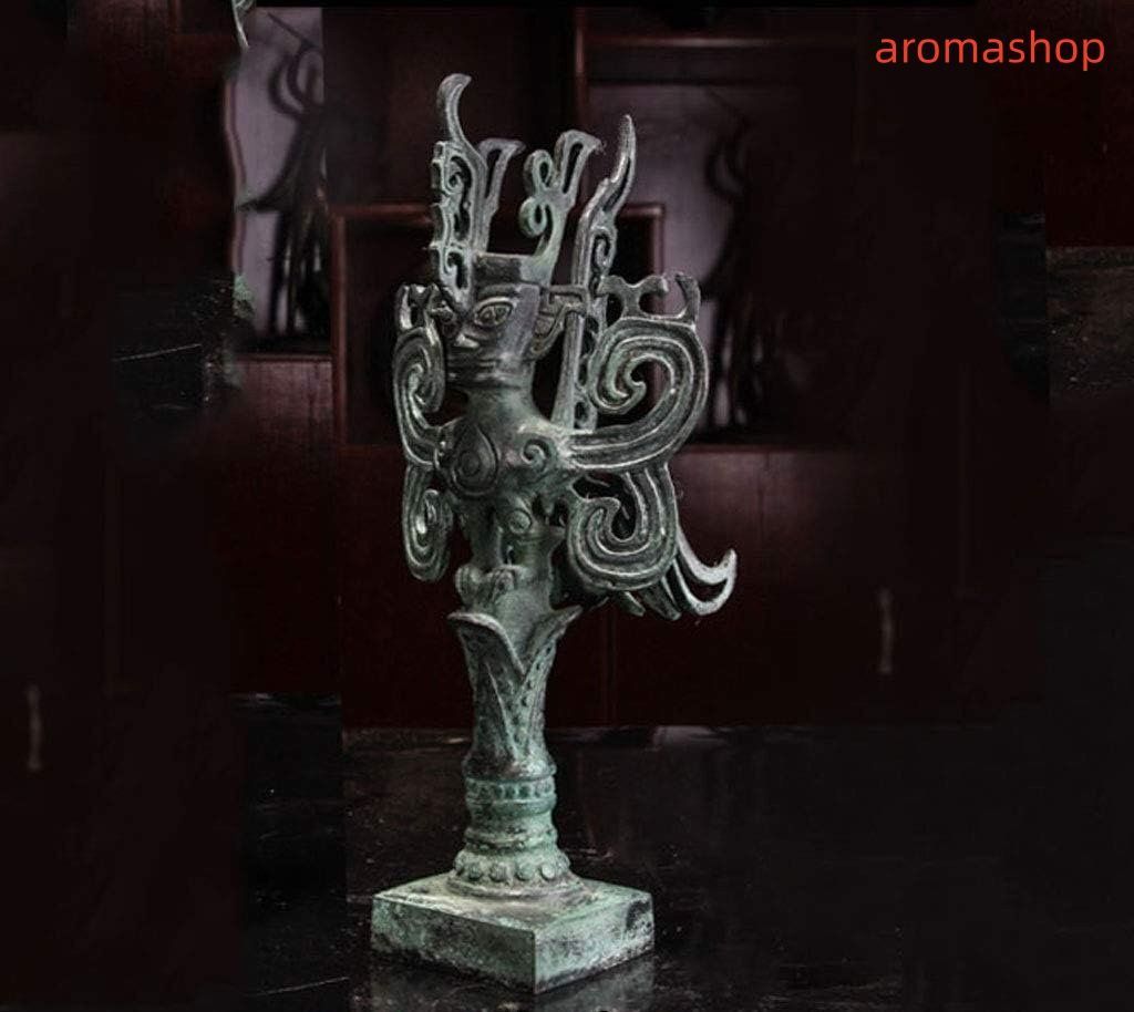 三星堆 古蜀王国文明 盛世繁栄 神鳥立像 銅製 神像 世界で9番目に大きい奇跡 授業の教材 收藏品 山海経 フィギュア 魔除け 銅器