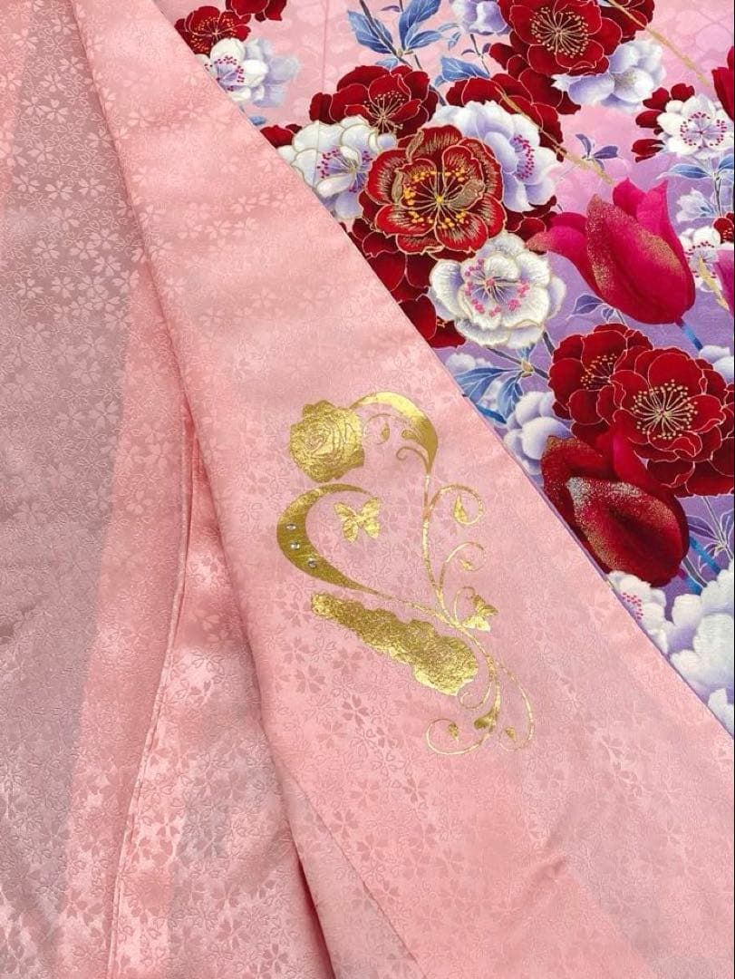 振袖 假屋崎省吾 刺繍 金彩 グリッター チューリップ 身丈158cm MO2709 