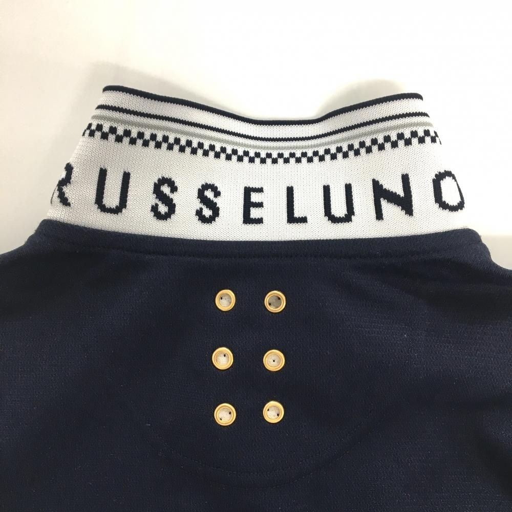 超美品】ラッセルノ 半袖ポロシャツ ネイビー×白 ルチャマスク
