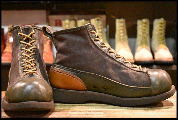 8.5 E RUSSELL ラッセルモカシン ウェーディングシューズ 3738 グリーン×ブラウン 緑 レースアップ ブーツ FI 010