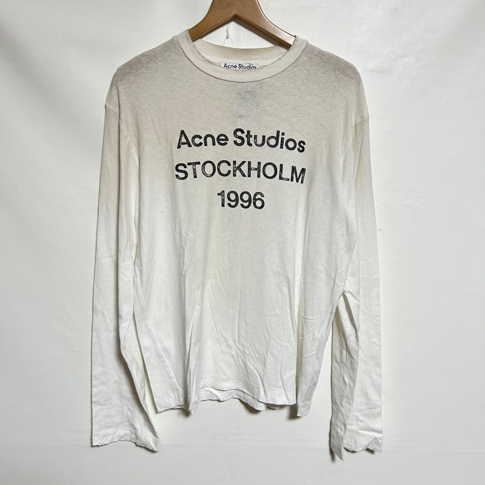 アクネ ACNE ロンTシャツ ホワイト 長袖 Acne studios アクネ Tシャツ 