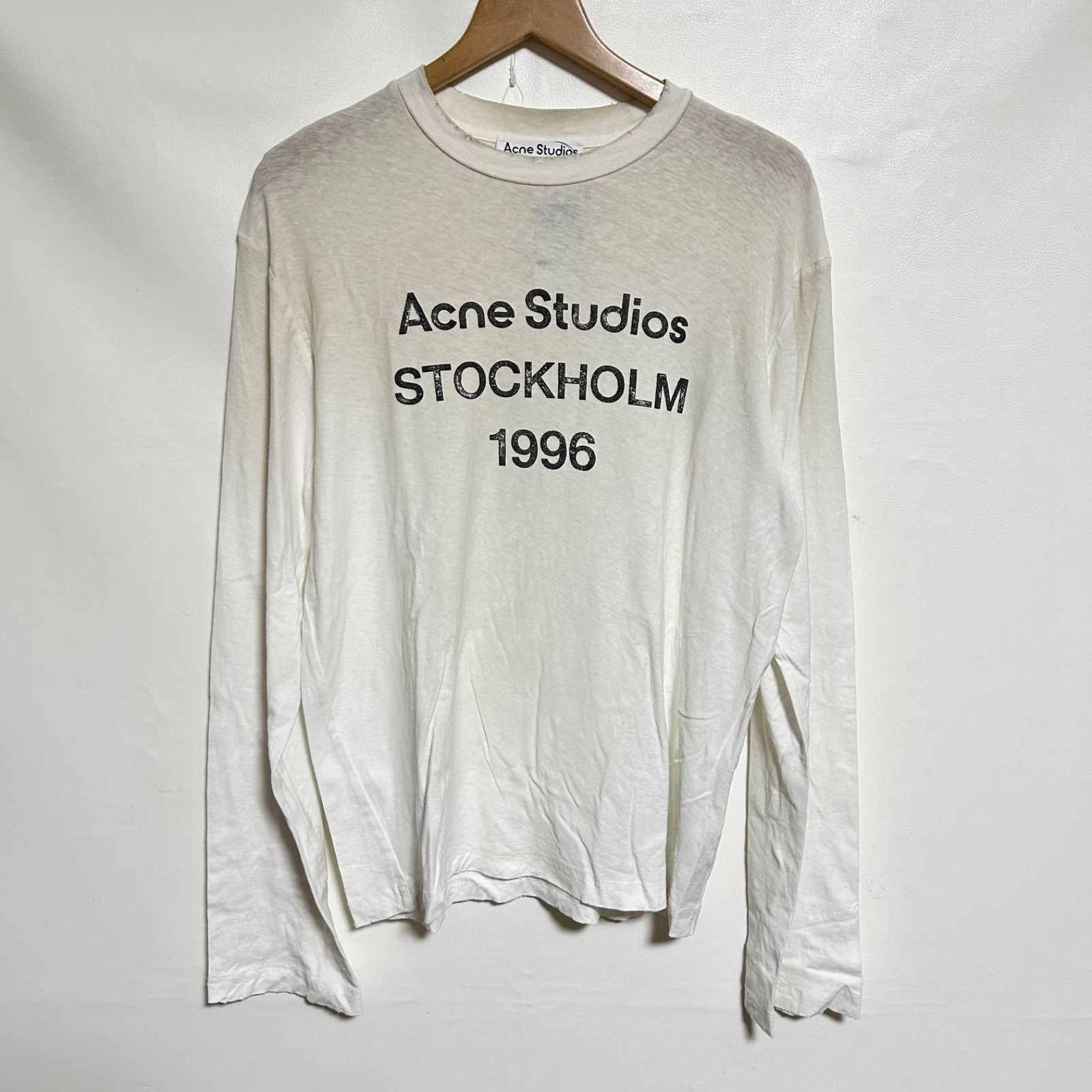 【美品】acne studios アクネストゥディオズロゴロングスリーブTシャツロンT 長袖カットソーレディースサイズXXS MS1790■