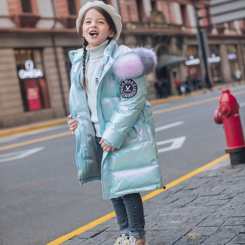 最安値，100%新品 ダウンコート 子供服 女の子 ダウンジャケット ロング ラクーンファー付き フード　通学 キッズ服 防寒 秋冬 ジュニア アウター 1QJN705 ダウンコート・中綿コート