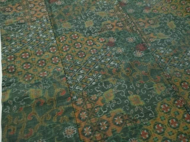 平和屋着物●小千谷紬　吉祥花唐草文　正絹　逸品　CAAS6931yc 平和屋着物○小千谷紬 吉祥花唐草文 正絹 逸品 CAAS6931yc