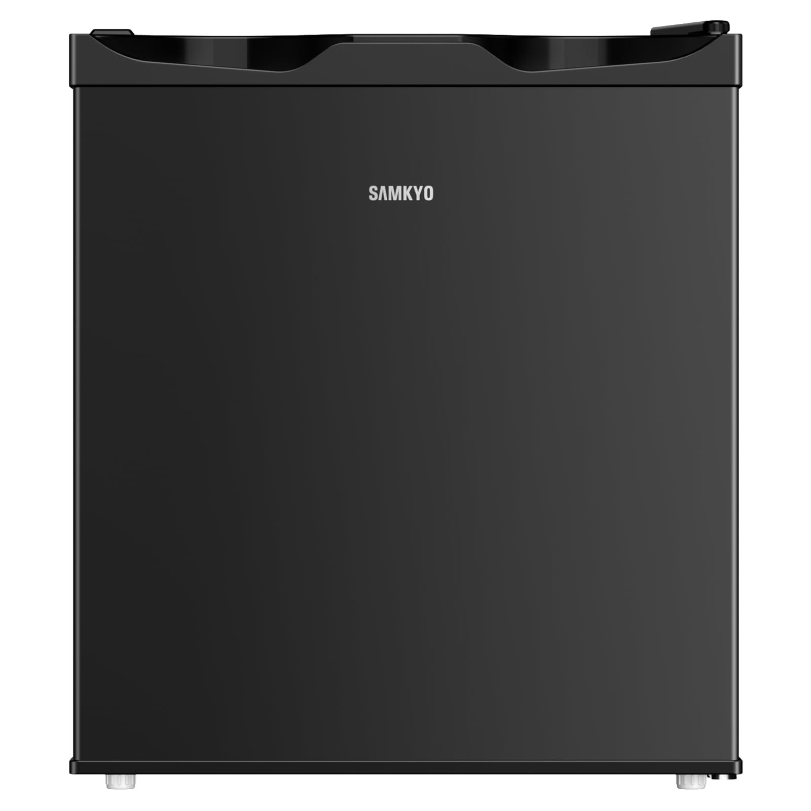 在庫処分 48L 小型 スリム 冷蔵庫 幅45cm 一人暮らし ミニ冷蔵庫 前開き コンパクト 省スペース SAMKYO 7段階温度調節 耐熱天板 静音 GU40 ブラック
