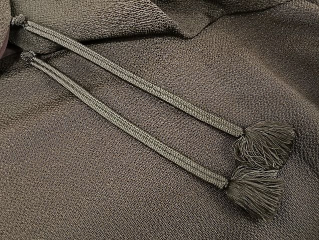 平和屋着物○Maru Factory 丸山正 長羽織 色無地 紅消鼠色 鬼しぼ縮緬