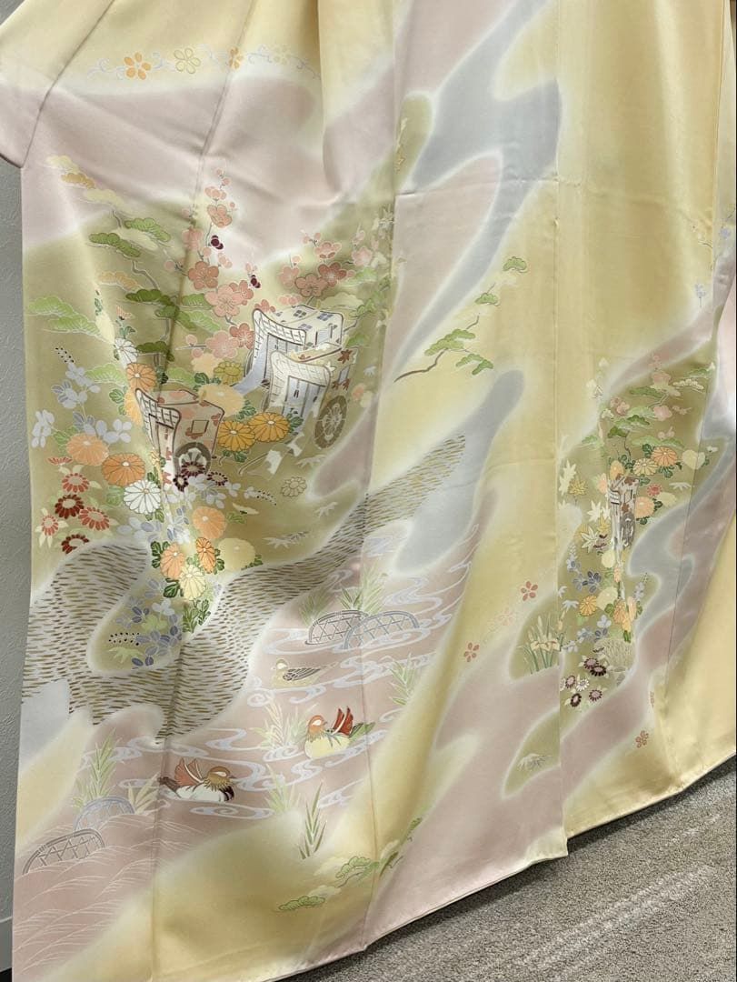 千總謹製 落款入 振袖 刺繍 金駒 金彩 紋意匠 正絹 振袖 豪華 金駒 金彩 刺繍 紋意匠 身丈165cm 【公式通販】