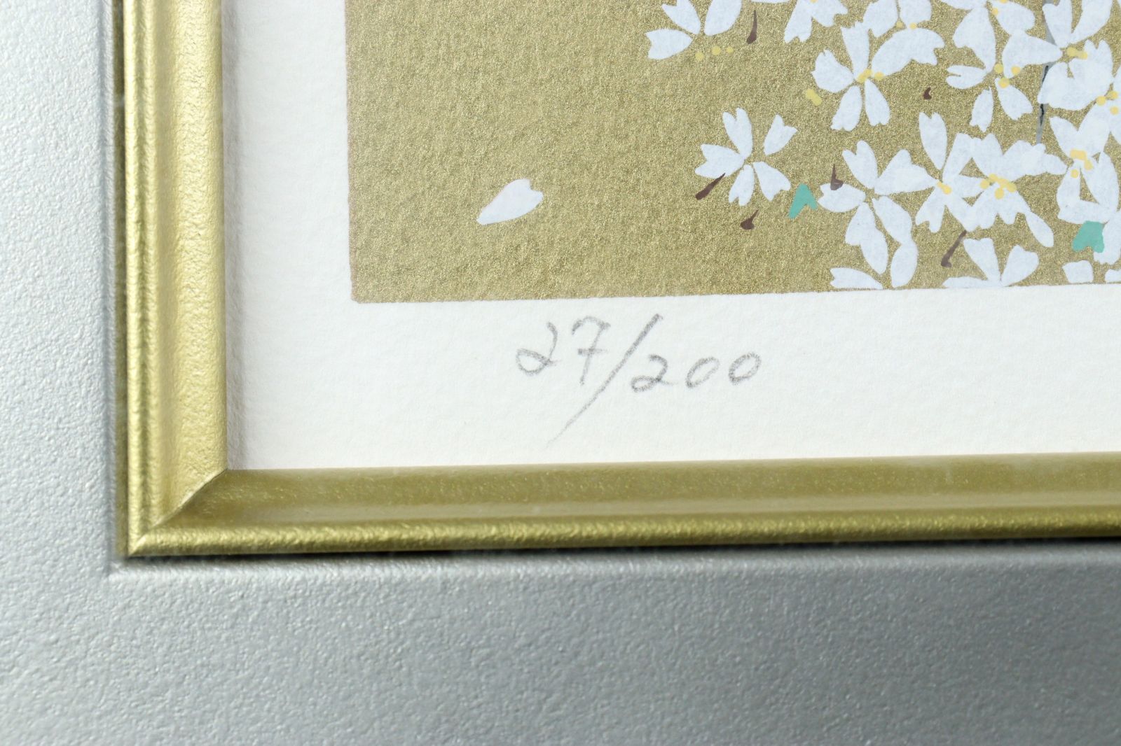 中島千波 「瀧桜」 シルクスクリーン 27/200 直筆サイン 2004年