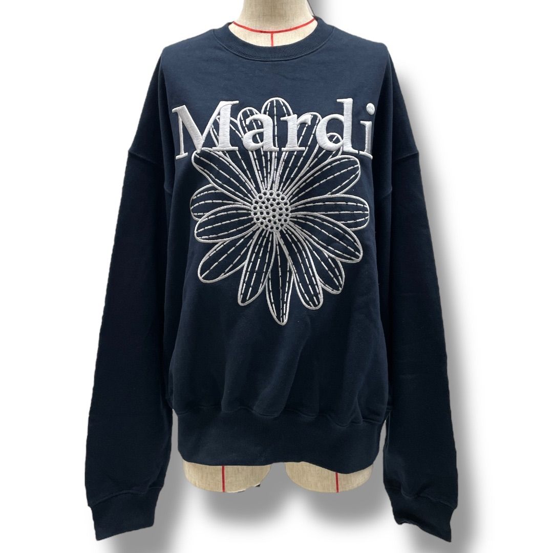 Mardi Mercredi マルディメクルディ SWEATSHIRT FLOWERMARDI NEEDLEWORK スウェット トレーナー 刺繍 紺 ネイビー フリーサイズ レディース 秋 ゴーゴー古着マルイ北千住店 6 No.825