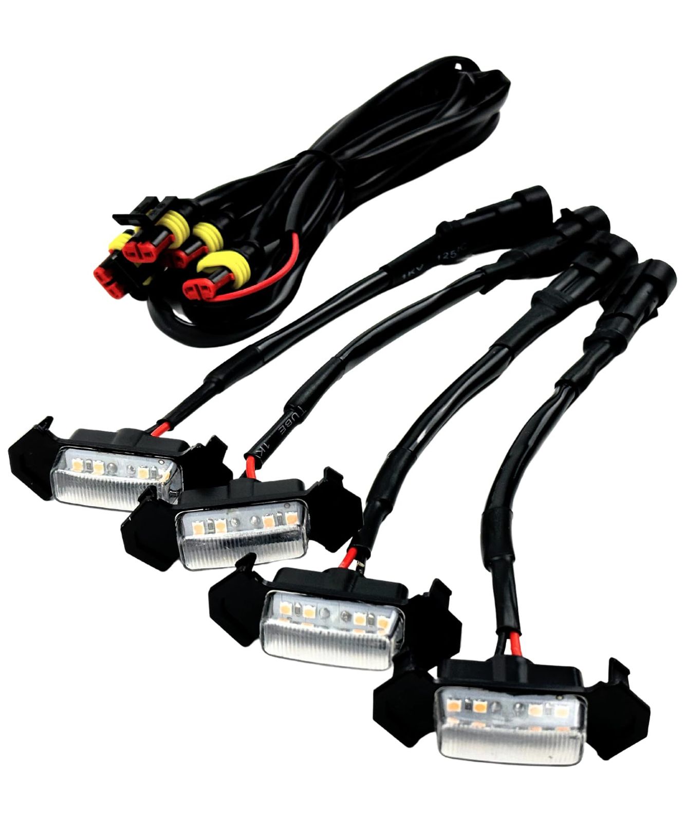 HTharros LED グリルマーカー トヨタ タコマ TRD プログリル 用 社外品 マーカー ランプ 12Ⅴ カスタム パーツ アンバー クリアーカバー [クリア]