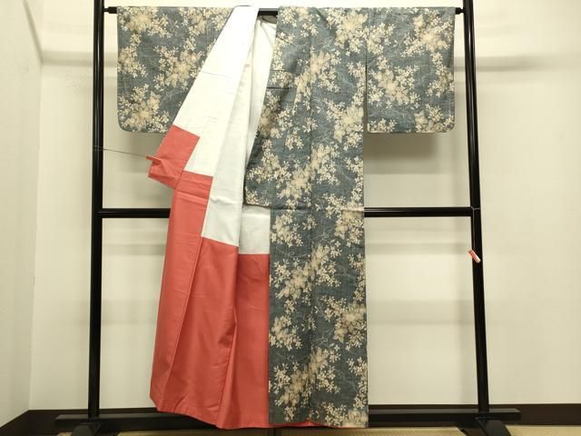 上質な紬　草花文　正絹　逸品　未使用　身丈155　裄63.5 上質な紬 草花文 正絹 逸品 未使用 身丈155 裄63.5 - メルカリ