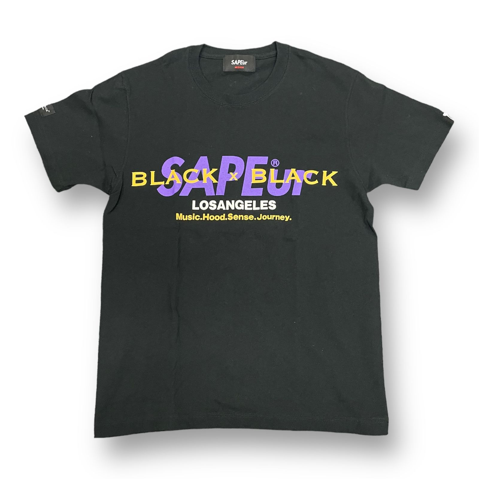 SAPEur BLACK×BLACK VENISGATE TEE コラボ プリント Tシャツ サプール ブラックブラック M