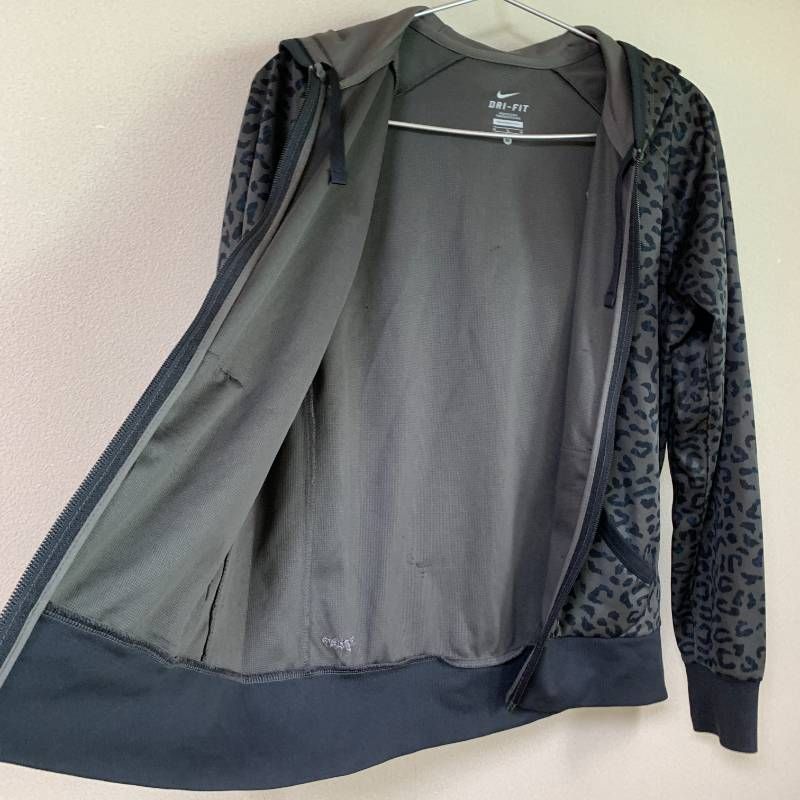 NIKE ナイキ DRI-FIT ジップ 豹柄 レオパード柄 レディース グレー系