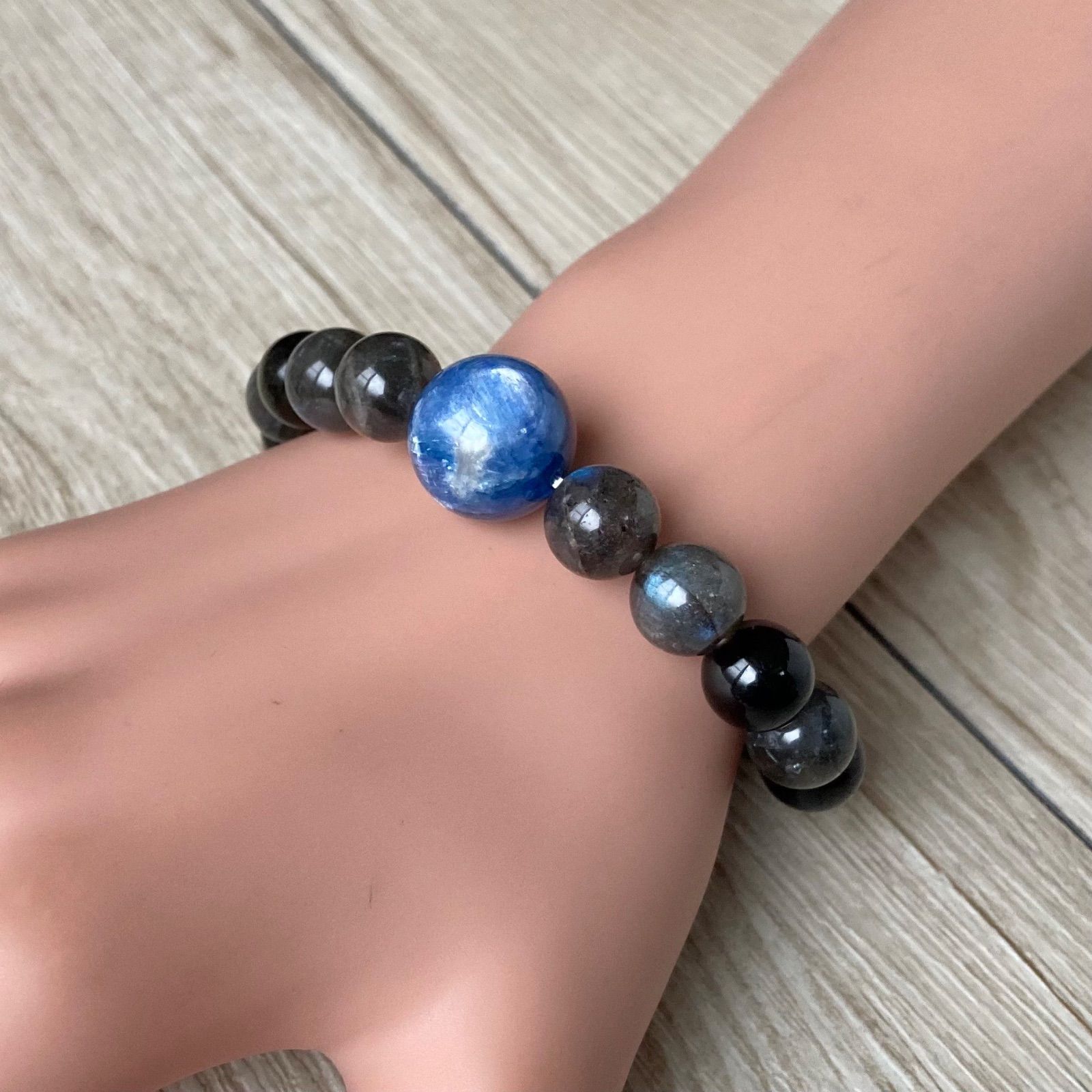 未来を見通す石で成功を収める パワーストーンブレスレット カイヤナイト ラブラド