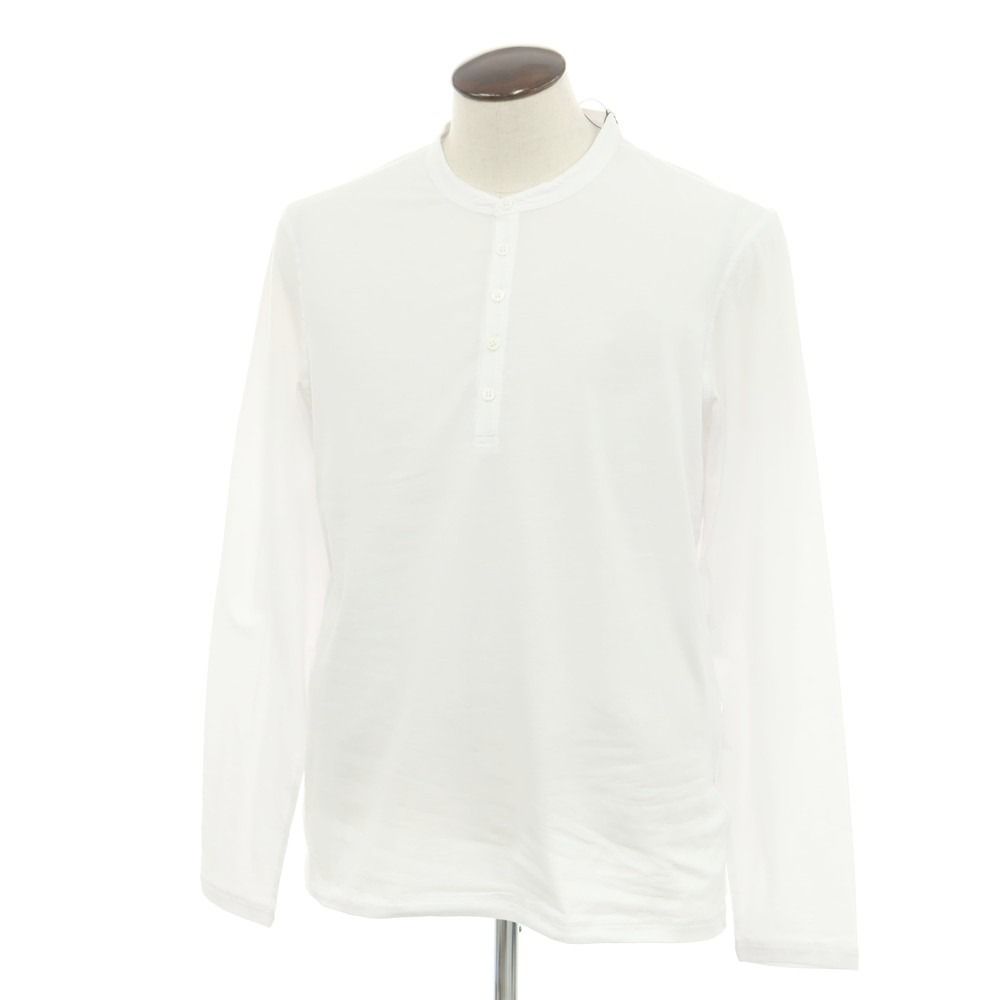 アウトレット マジェスティック フィラチュール オム MAJESTIC FILATURES HOMME ストレッチコットン ヘンリ―ネック 長袖Ｔシャツ ホワイト サイズL メンズ