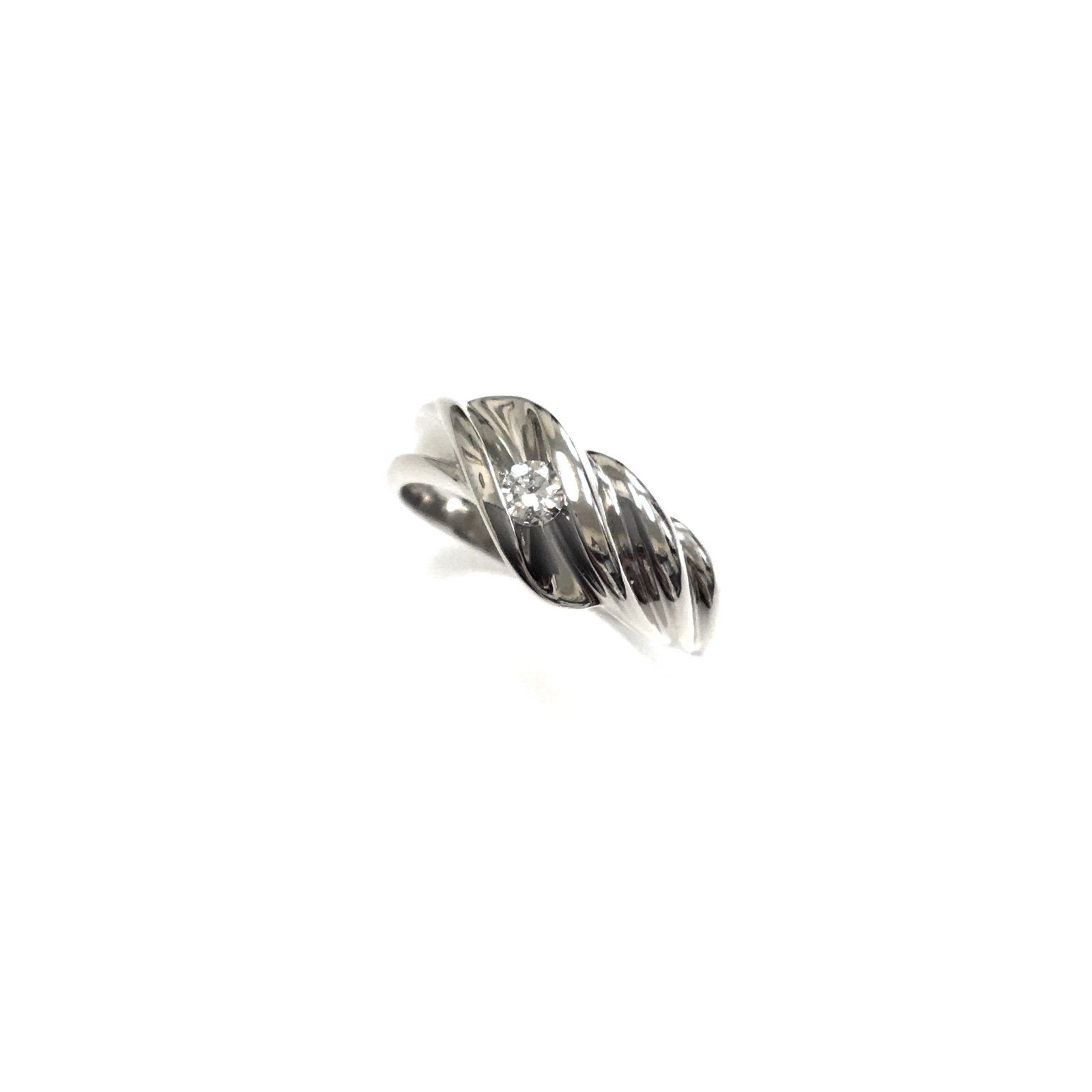 【美品】プラチナ900　ダイヤモンド 0.12ct リング　12号