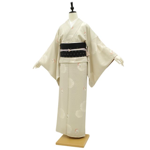 【凛々】３Ａ　新古品正絹小紋着尺反物薄緑ぼかし花1円スタート 新古品 すごい値！ 小紋 反物 未使用 着物 着尺 正絹 工芸伝承 今昔