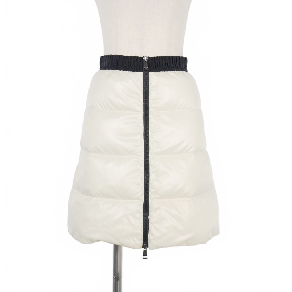 モンクレール MONCLER GONNA ダウン ミニスカート 38 白 ホワイト
