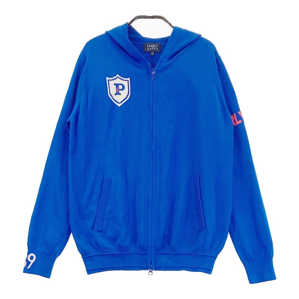 サイズ：1 PEARLY GATES パーリーゲイツ 長袖 ニットジャケット ブルー