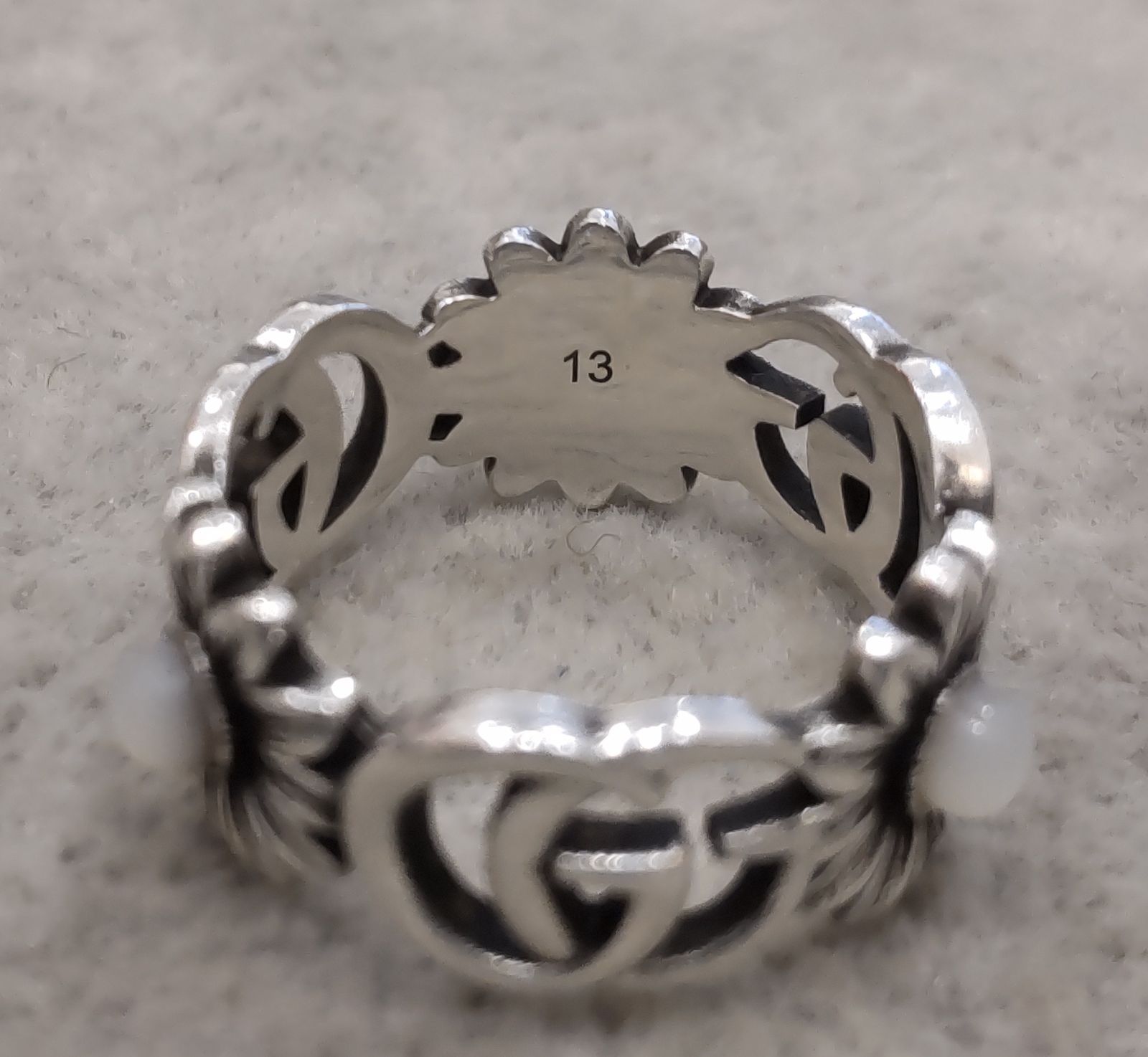 GUCCI ダブルG ヴィンテージ シルバー リング M253054 綺麗！ グッチ ダブルG フラワー リング シルバー 925 11.5号