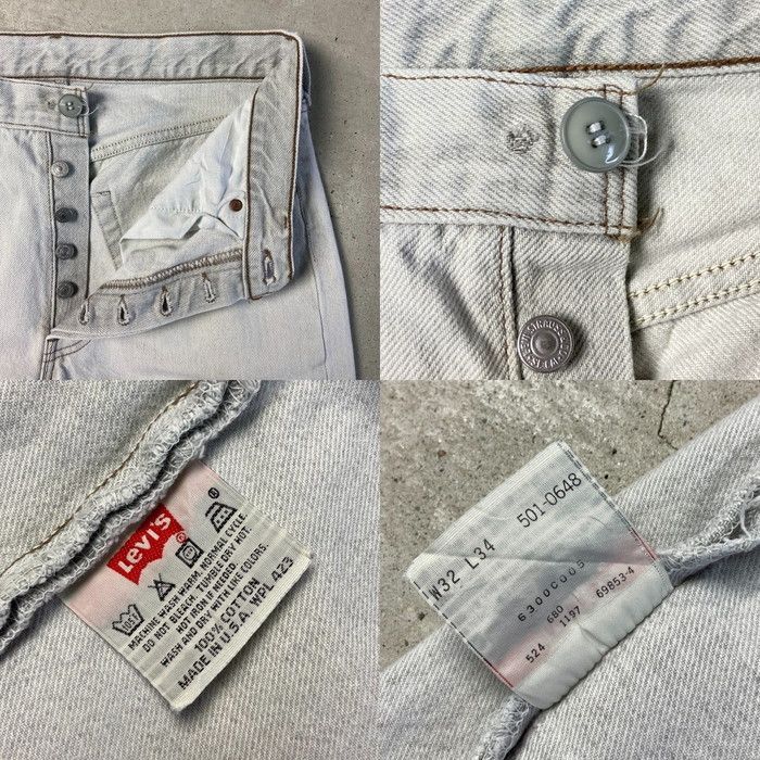 90年代 USA製 Levi's リーバイス 501 0648 ホワイト デニム