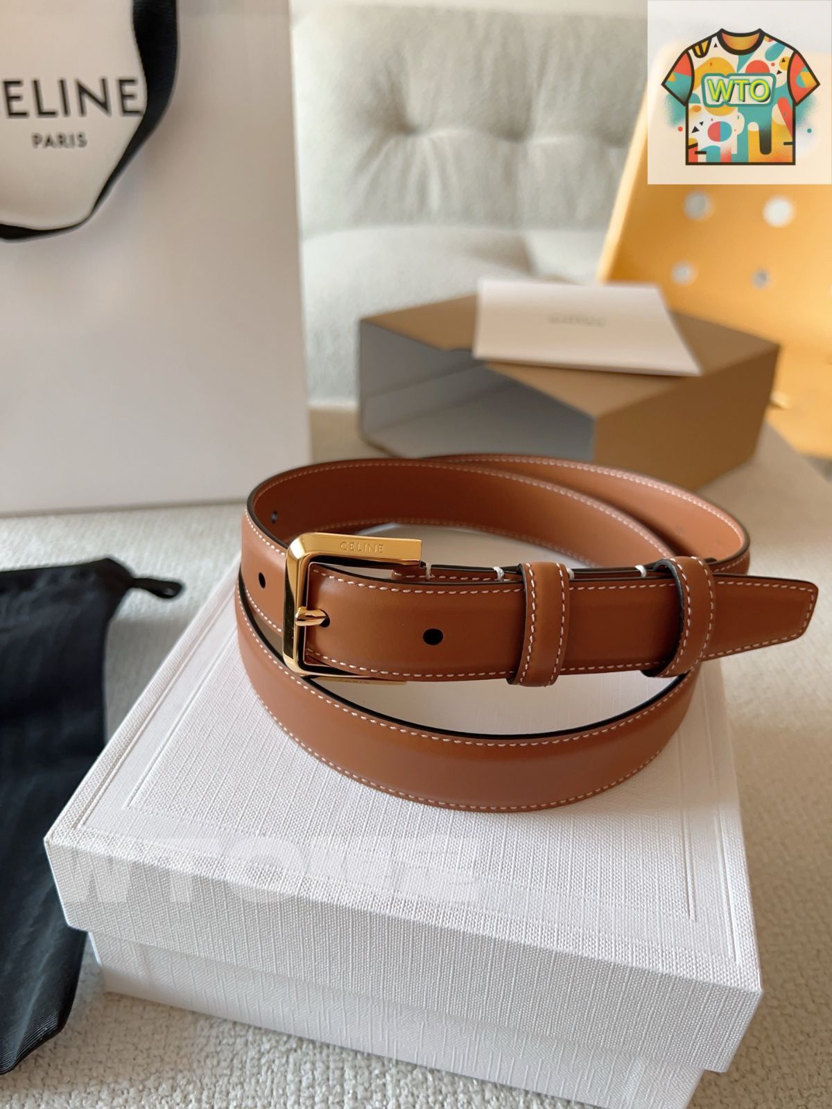 今日特価】CELINE ELEGANT CHARM TAURILLON レザーベルト-1