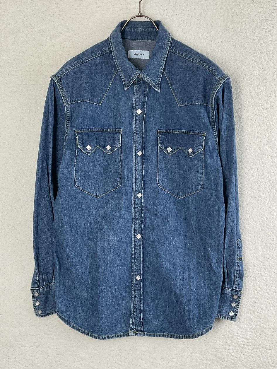 MASSES マシス M インディゴ DENIM SHIRT H.WASH INDIGO