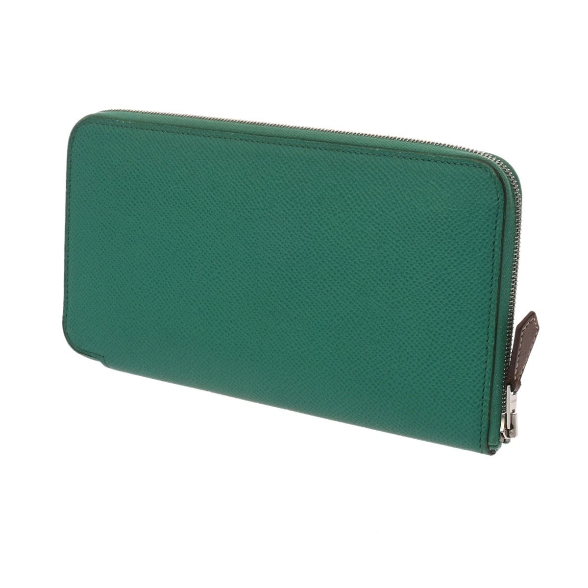 エルメス アザップロング シルクイン ヴェールジェイド シルバー金具 Z刻印 2021年頃 レディース エプソン 長財布