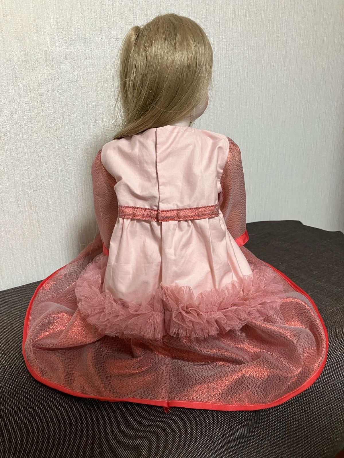 アンティーク/ビスクドール用 ワンピース レッド&ピンク - メルカリ
