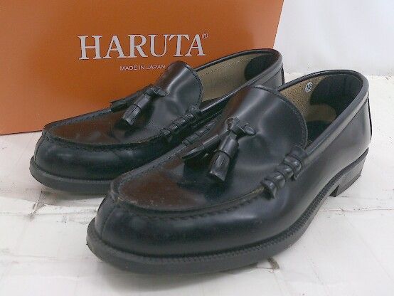HARUTA ハルタ タッセル ビジネス系 ローファー シューズ サイズ26 1/2 3E ブラック メンズ P 1307250021700
