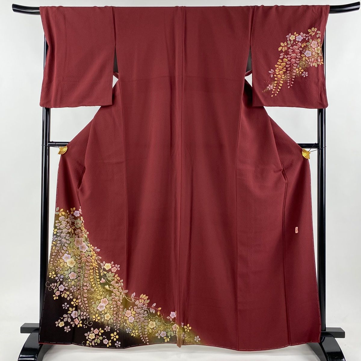 付下げ 身丈170.5cm 裄丈64cm M 薄物 稲子 瓢箪 ぼかし 金彩 焦