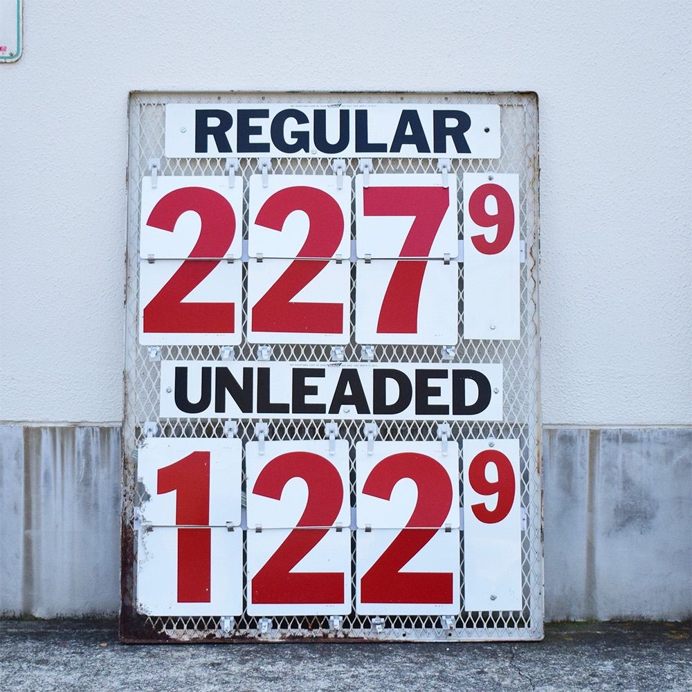 Gas Station Price Sign (1)】ビンテージ ガソリンスタンド プライス 