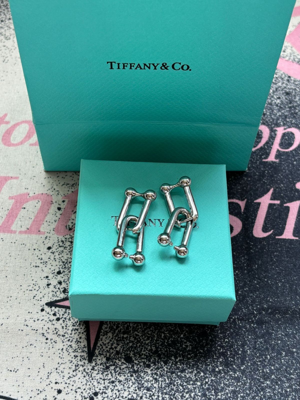 TIFFANY ティファニー ハードウェア ラージリンクピアス シルバー